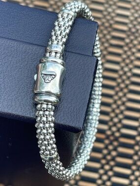 Lagos 7.5 in Signature Caviar Beaded Bracelet (6mm) Unisex engraved 21421